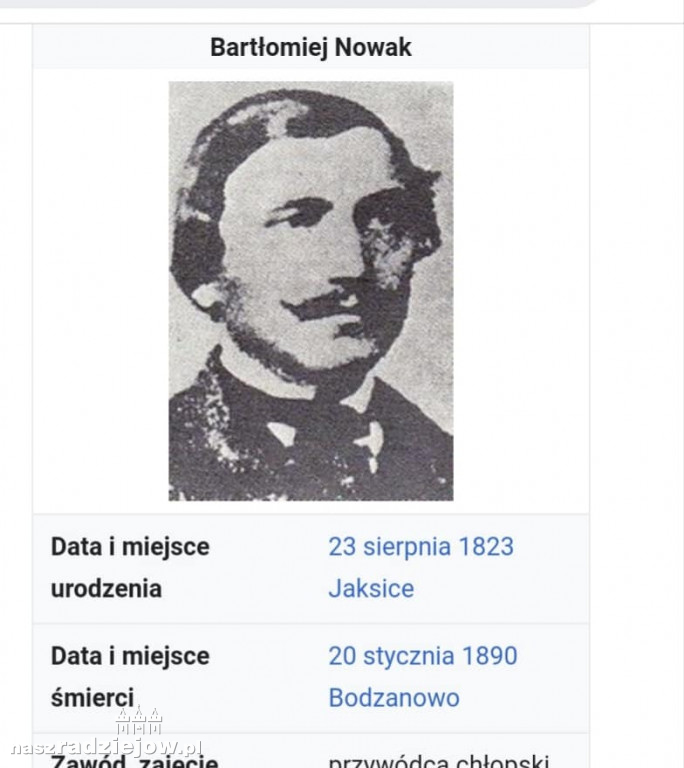 Jaka data śmierci Bartka Nowaka, przywódcy chłopskiego na Kujawach?