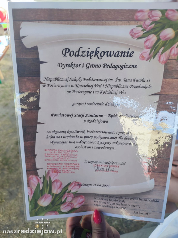 Powiatowa Stacja Sanitarno-Epidemiologiczna w Radziejowie edukowała w Pocierzynie