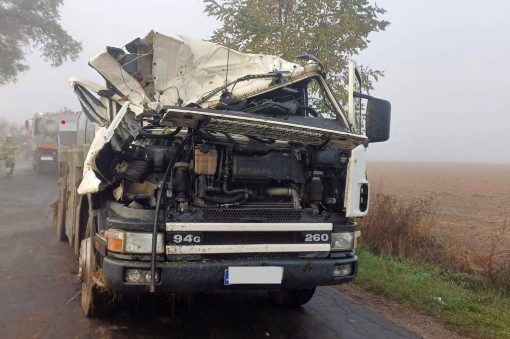 Kierujący scanią chciał uniknąć zderzenia z sarną. Mogło skończyć się tragicznie