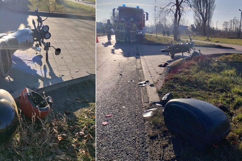 Dobre: 67-letnia pasażerka motoru trafiła do szpitala