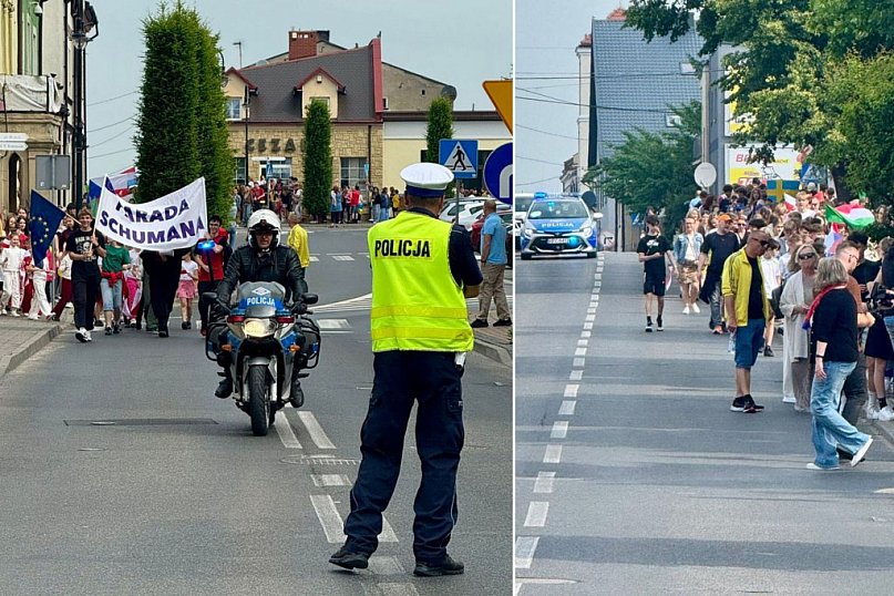 Z okazji Dnia Dziecka ulicami Osięcin i Radziejowa organizowano przemarsz uczniów